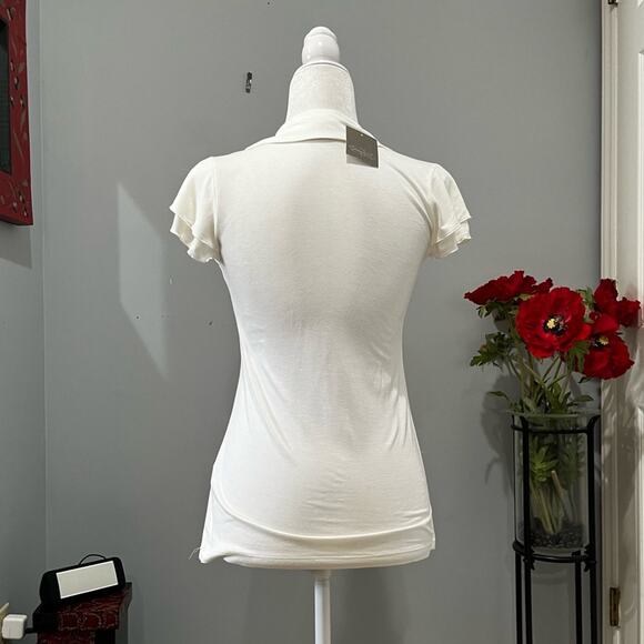 NEW ANTHRO Rails Romantic Casual Soft Pleated Flutter Lightweight T-Shirt S NWT - Picture 3 of 15